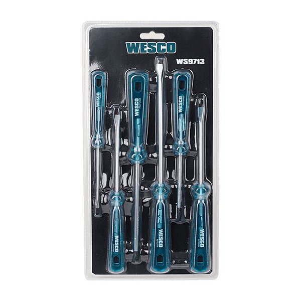 JOGO CHAVE FENDA E PHILIPS 6 PÇS - WS9713 - WESCO