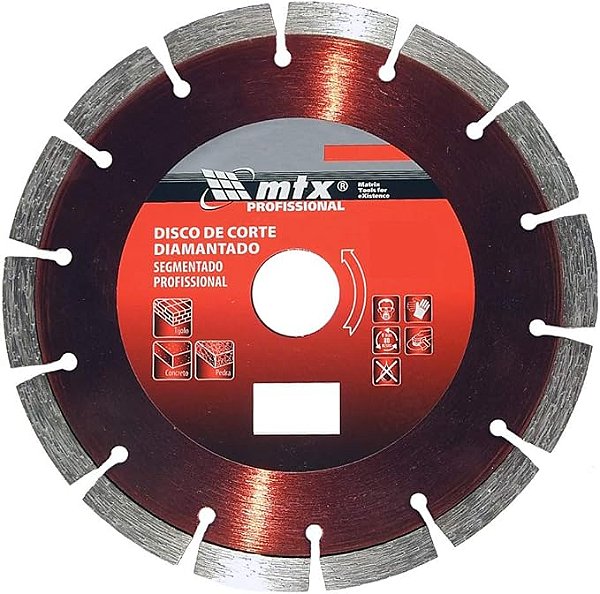 DISCO DE CORTE SEGMENTADO DIAMANTADO 180 X 25,4MM - MTX