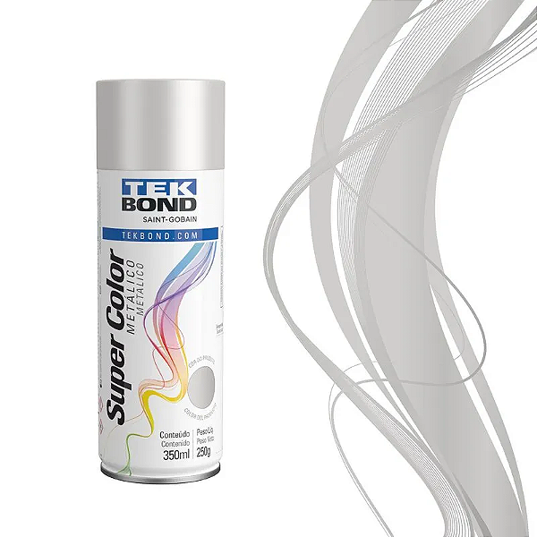 TINTA SPRAY USO GERAL PRATA  METALICO 350ML - TEKBOND