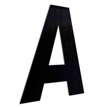 LETRA 127MM PRETO - A - METALMIDIA