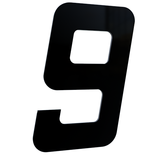 NUMERO130MM PRETO - 9 - METALMIDIA