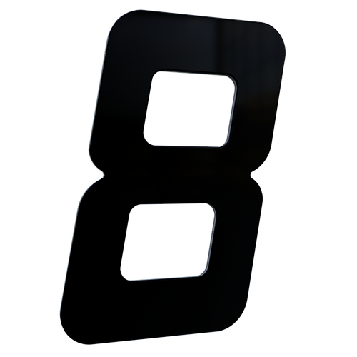 NUMERO130MM PRETO - 8 - METALMIDIA