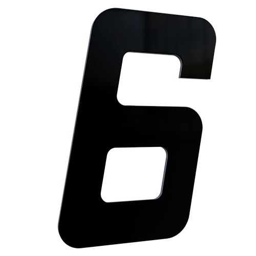NUMERO 130MM PRETO - 6 - METALMIDIA