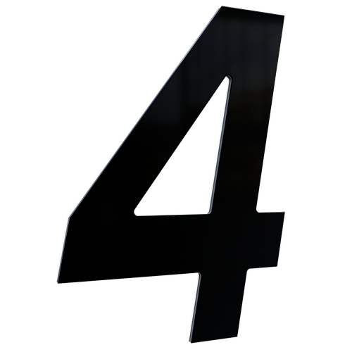 NUMERO 130MM PRETO - 4 - METALMIDIA