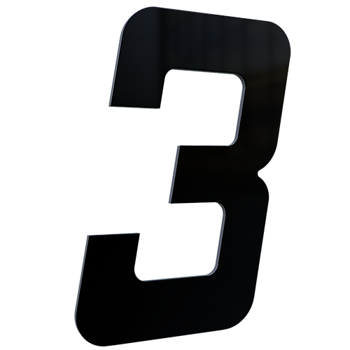 NUMERO 130MM PRETO - 3 - METALMIDIA