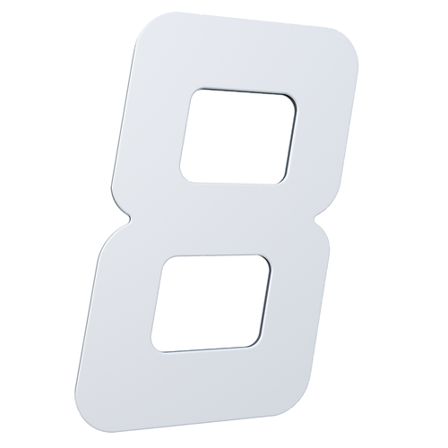 NUMERO 130MM BRANCO - 8 - METALMIDIA