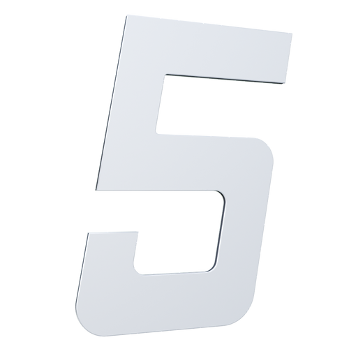 NUMERO 130MM BRANCO - 5 - METALMIDIA