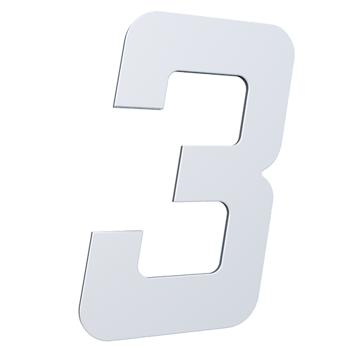NUMERO 130MM BRANCO - 3 - METALMIDIA