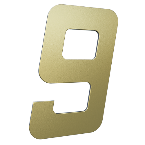 NUMERO 130MM OURO ESCOVADO - 9 - METALMIDIA