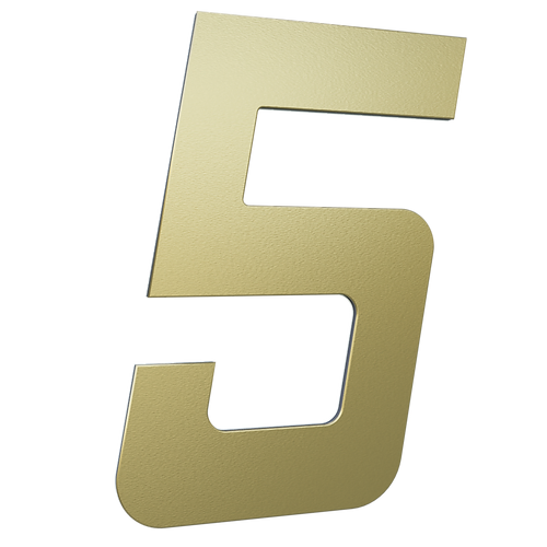 NUMERO 130MM OURO ESCOVADO - 5 - METALMIDIA