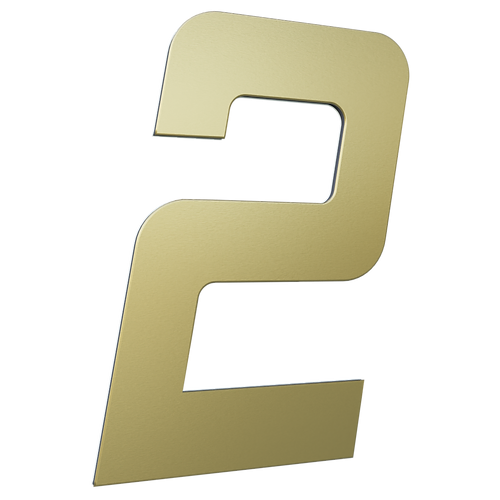NUMERO 130MM OURO ESCOVADO - 2 - METALMIDIA