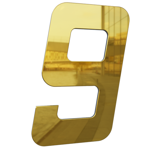 NUMERO 130MM OURO ESPELHADO - 9 - METALMIDIA