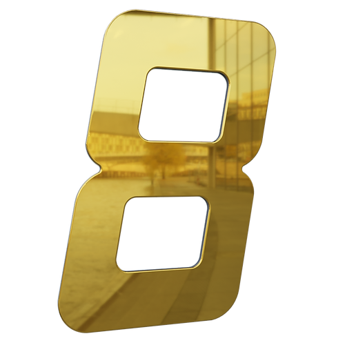 NUMERO 130MM OURO ESPELHADO - 8 - METALMIDIA