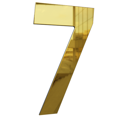 NUMERO 130MM OURO ESPELHADO - 7 - METALMIDIA