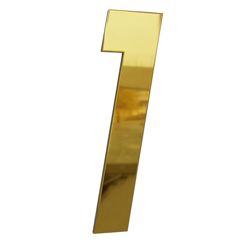 NUMERO 130MM OURO ESPELHADO - 1 - METALMIDIA