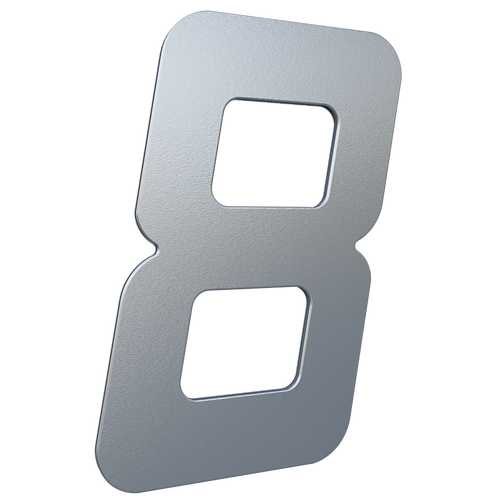 NUMERO 130MM PRATA ESCOVADO - 8 - METALMIDIA