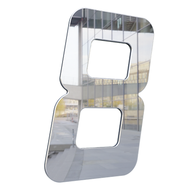 NUMERO 130MM PRATA ESPELHADO - 8 - METALMIDIA