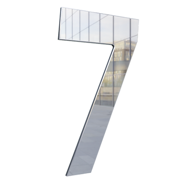 NUMERO 130MM PRATA ESPELHADO - 7 - METALMIDIA