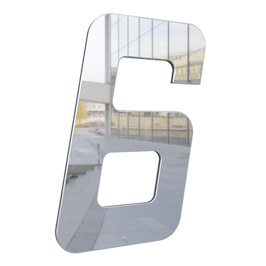 NUMERO 130MM PRATA ESPELHADO - 6 - METALMIDIA