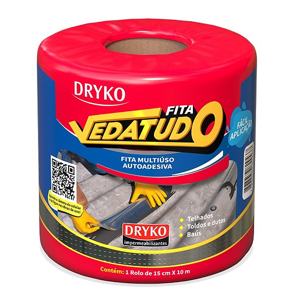 FITA ASFALTICA 15CMX10MT VEDATUDO ALUMINIO - DRYKO