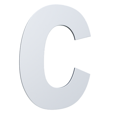 LETRA 127MM BRANCO - C - METALMIDIA
