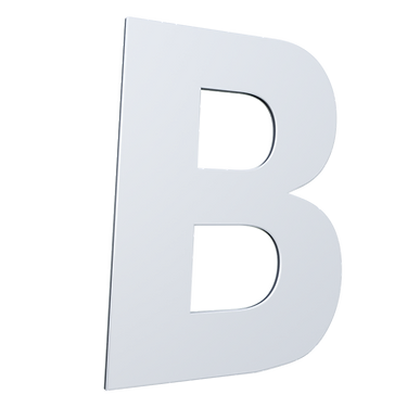 LETRA 127MM BRANCO - B - METALMIDIA