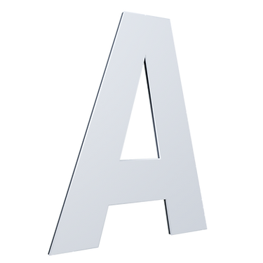 LETRA 127MM BRANCO - A - METALMIDIA