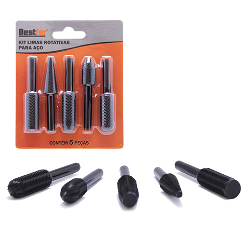 KIT LIMA ROTATIVA PARA ACO 05 PCS - BESTFER