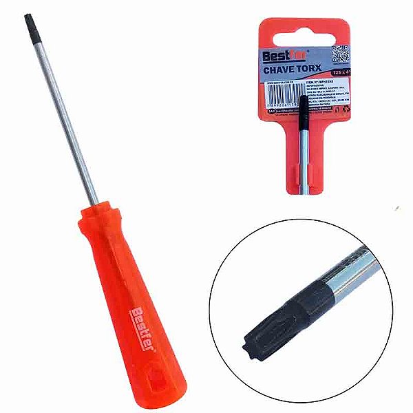 CHAVE TORX T25X4" SEM GUIA - BESTFER
