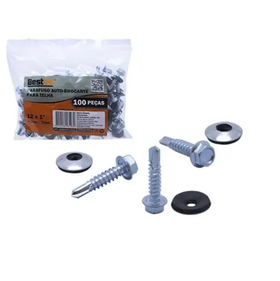 PARAFUSO AUTO-BROCANTE - TELHA 5.5X25MM 12X1" 100PCS - BESTFER