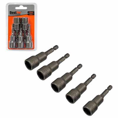 SOQUETE CANHAO MAGNETICO 13MM X 65MM 5PCS - BESTFER