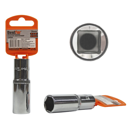 SOQUETE 1/2" SEXTAVADO LONGO 19MMX78MM - BESTFER