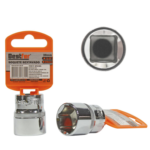 SOQUETE 1/2" SEXTAVADO 24MM - BESTFER