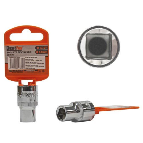SOQUETE 1/2" SEXTAVADO 11MMX38MM - BESTFER