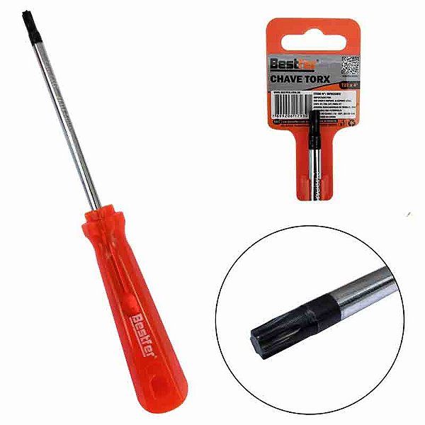 CHAVE TORX T27X4" SEM GUIA - BESTFER