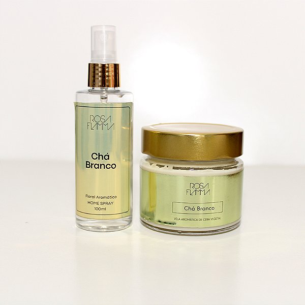 Kit Vela Aromática + Home Spray - Chá Branco