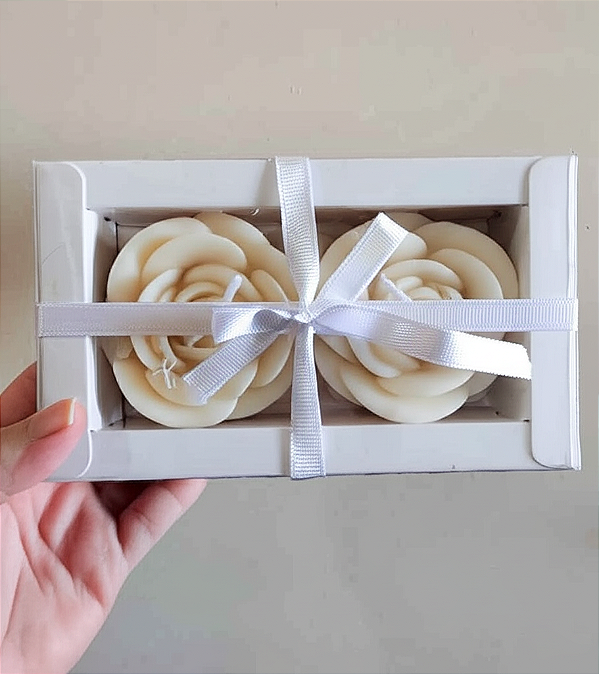 Kit 2 Rosas - velas decorativas sem aroma