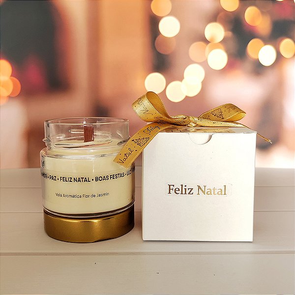 Vela Aromática Jasmin com desejos natalinos | Coleção de Natal - Simbolos