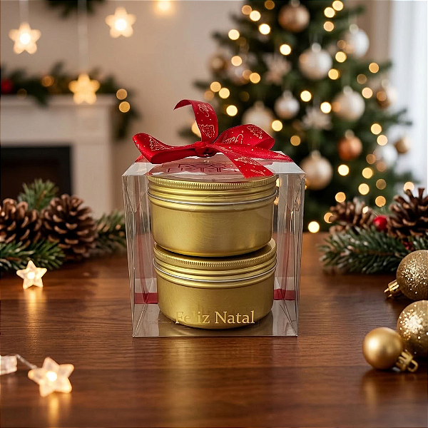 Kit 2 Velas de Natal na Latinha 90g | Coleção de Natal