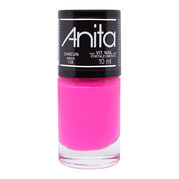 Esmalte Neon Anita Cancun Rosa Pink Cremoso Vegano 10ml - Gabeauty  Cosméticos