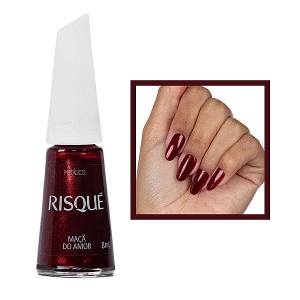 Esmalte Risque Metalico Maça do Amor 8ml Hipoalergenico - Gabeauty ...