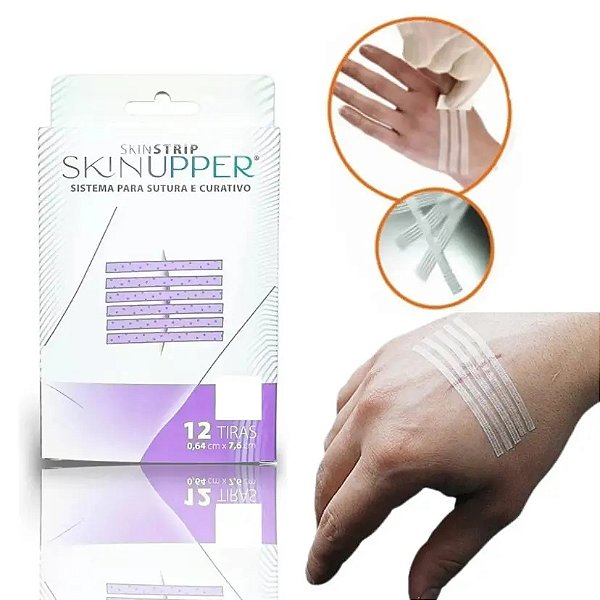 Curativo Skin-Strip Ponto Falso com 12 Tiras Skinupper