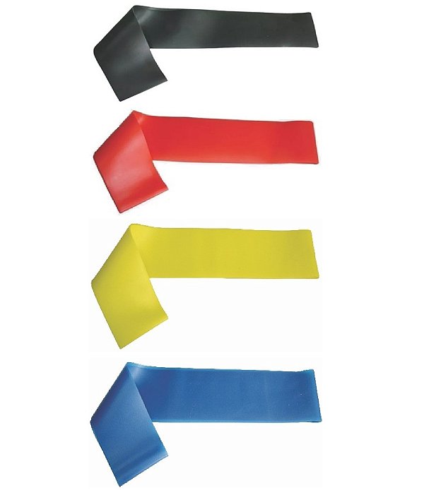 Kit 4 Faixas Elásticas Mini Band 4 Níveis de Intensidade Bodyflex
