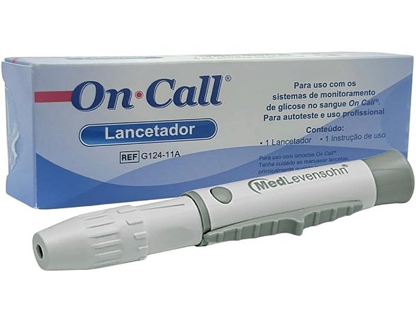 Kit 1 Lancetador e 100 Lancetas OnCall Medlevensohn