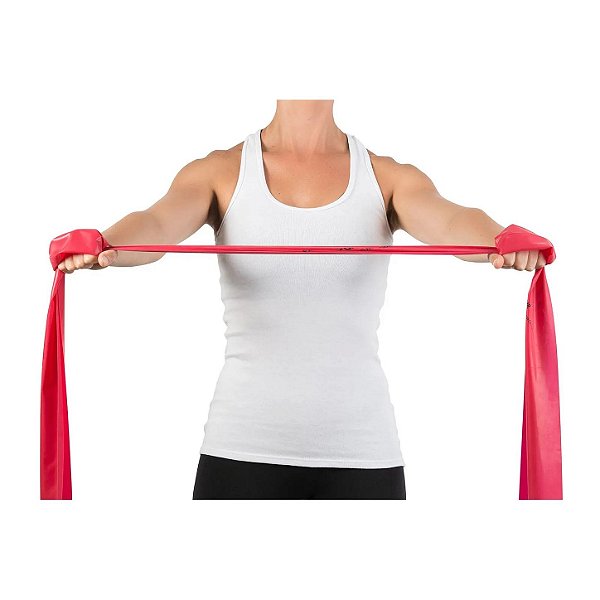 Faixa Elástica de Resistência Leve Vermelha 150cm Flexband