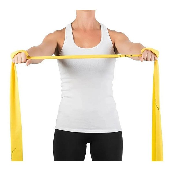 Faixa Elástica de Resistência Extra-Leve Amarela 150cm Flexband