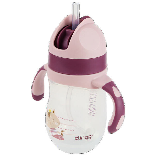 Copo Infantil Transição Leão Canudo Silicone Alça 220ml 6m