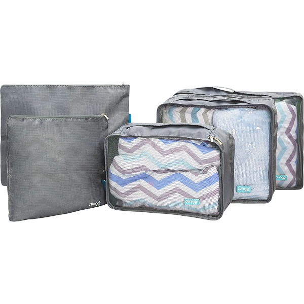 Kit Organizadores Mala De Viagem 5 Peças Clingo Necessaire