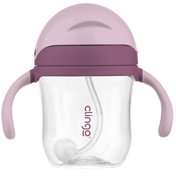 Copo de Transição Tritan Antivazamento Rosa com Alça