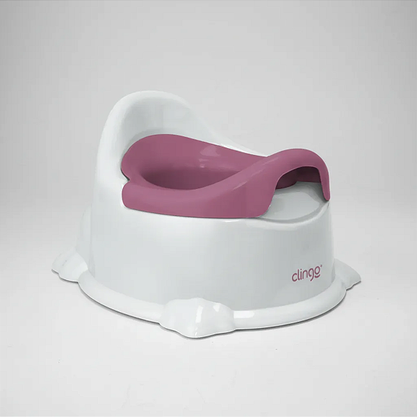 Troninho Penico Infantil Ergonômico para Bebê Rosa Branco
